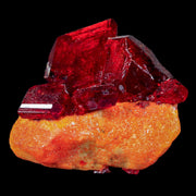 2" Stunning Red Pruskite Yellow Base Crystal Mineral Specimen From Poland
