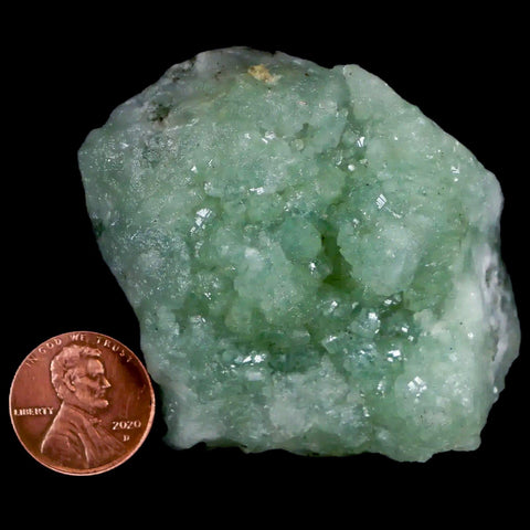 2.2" Rough Green Prehnite Crystal Mineral Specimen Location Imilchil, Morocco - Fossil Age Minerals