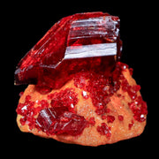 2.2" Stunning Red Pruskite Yellow Base Crystal Mineral Specimen From Poland