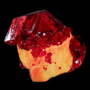 2.4" Stunning Red Pruskite Yellow Base Crystal Mineral Specimen From Poland