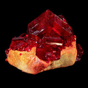 2.5" Stunning Red Pruskite Yellow Base Crystal Mineral Specimen From Poland