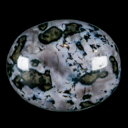 2.1" Natural Gabbro Polished Palm Stone Mineral Calcium Plagioclase Madagascar