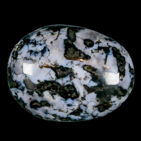 2" Natural Gabbro Polished Palm Stone Mineral Calcium Plagioclase Madagascar - Fossil Age Minerals