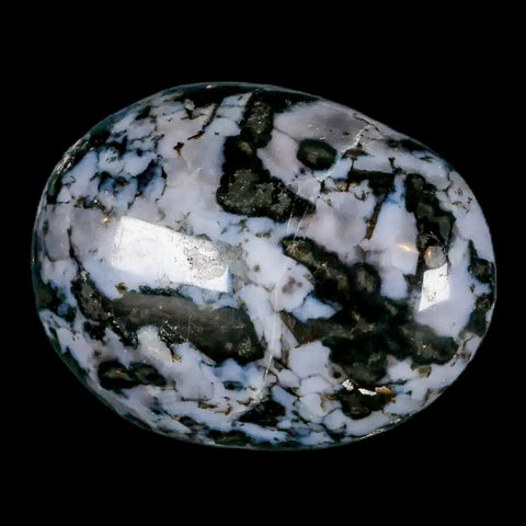 2" Natural Gabbro Polished Palm Stone Mineral Calcium Plagioclase Madagascar - Fossil Age Minerals