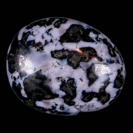 1.8" Natural Gabbro Polished Palm Stone Mineral Calcium Plagioclase Madagascar