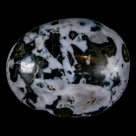 1.8" Natural Gabbro Polished Palm Stone Mineral Calcium Plagioclase Madagascar