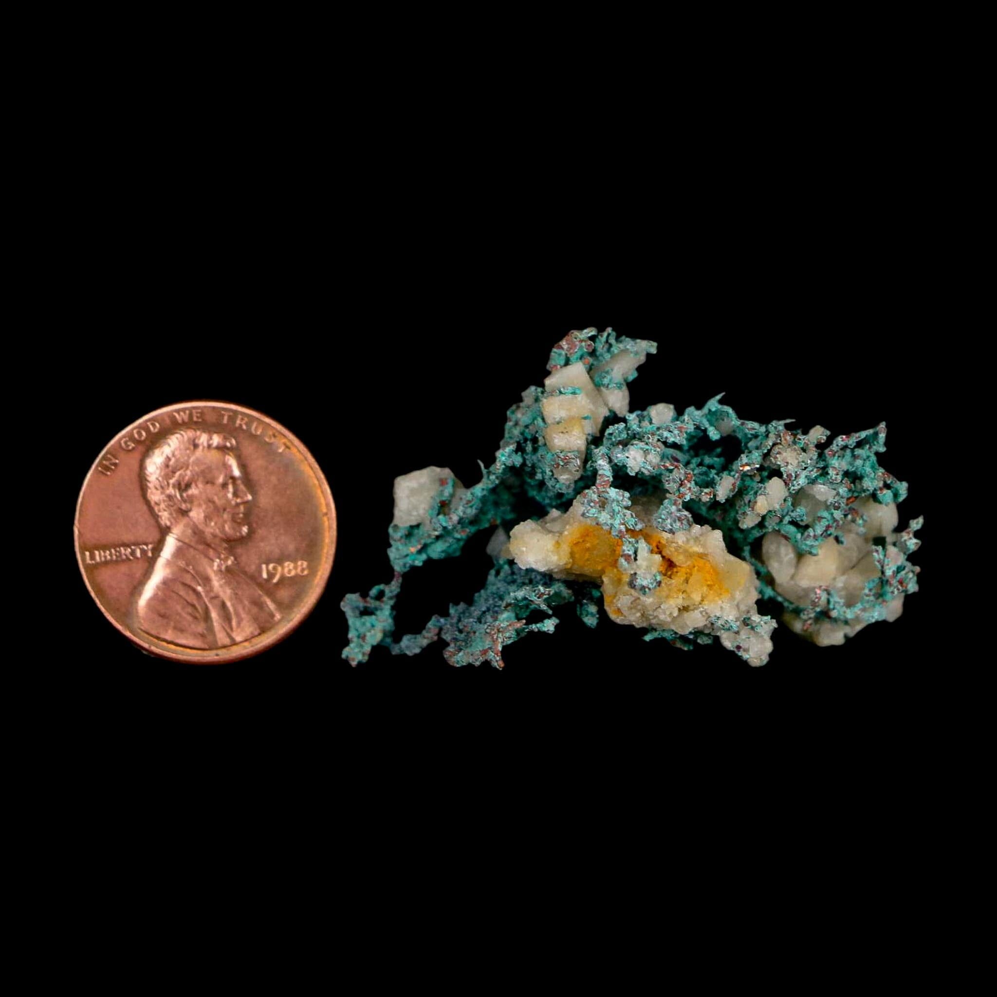 1.6" Rough Native Copper And Crystal Quartz Matrix Mineral Specimen Morocco - Fossil Age Minerals