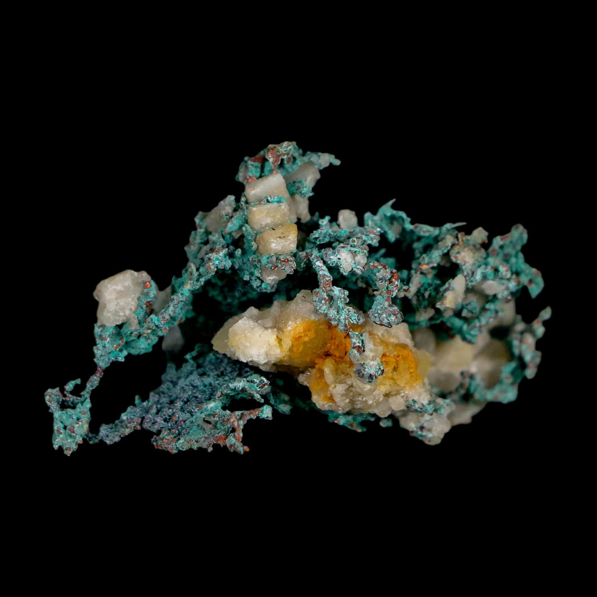1.6" Rough Native Copper And Crystal Quartz Matrix Mineral Specimen Morocco - Fossil Age Minerals