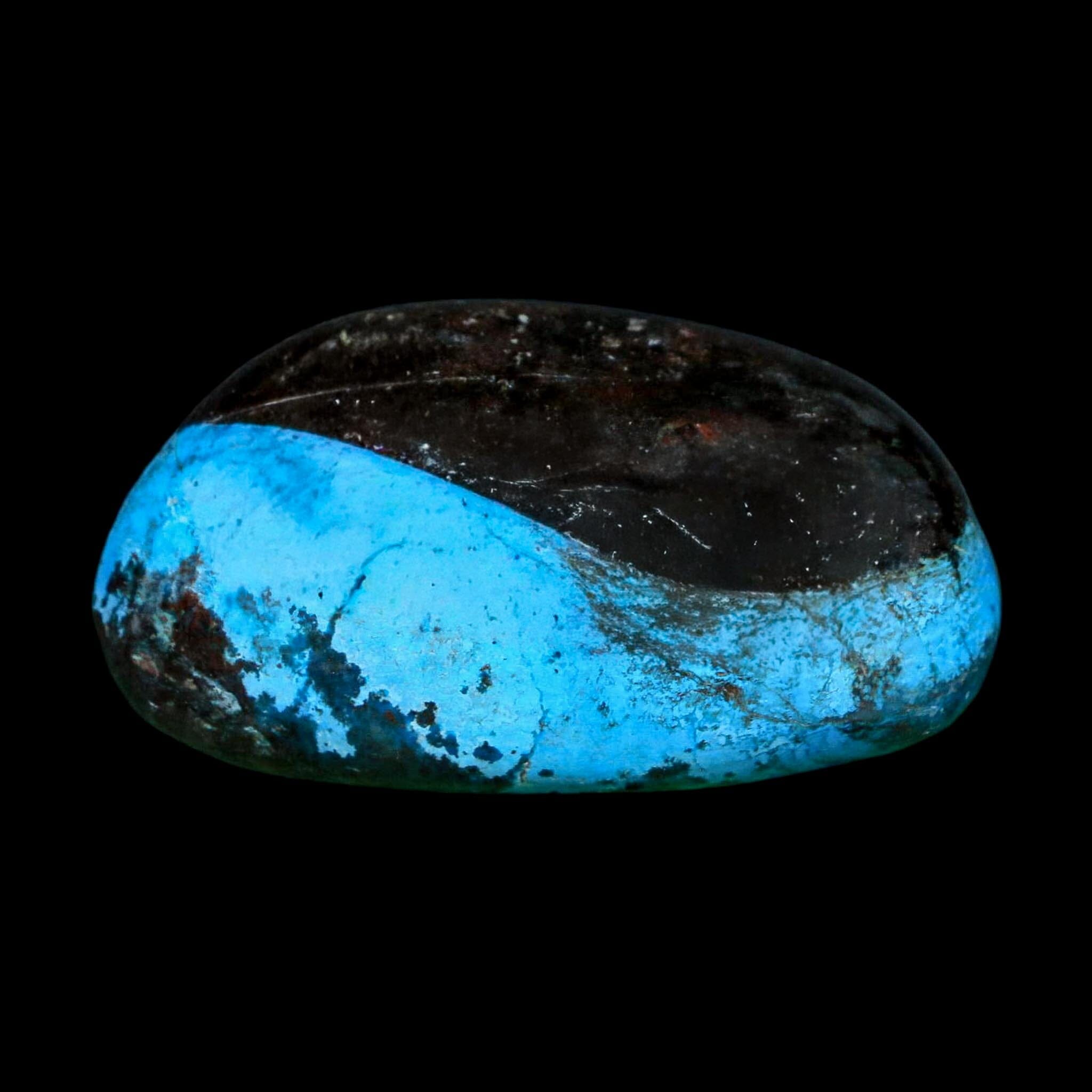 2.2" Chrysocolla Palm Stone Polished Free Form Blue And Teal Color Location Peru