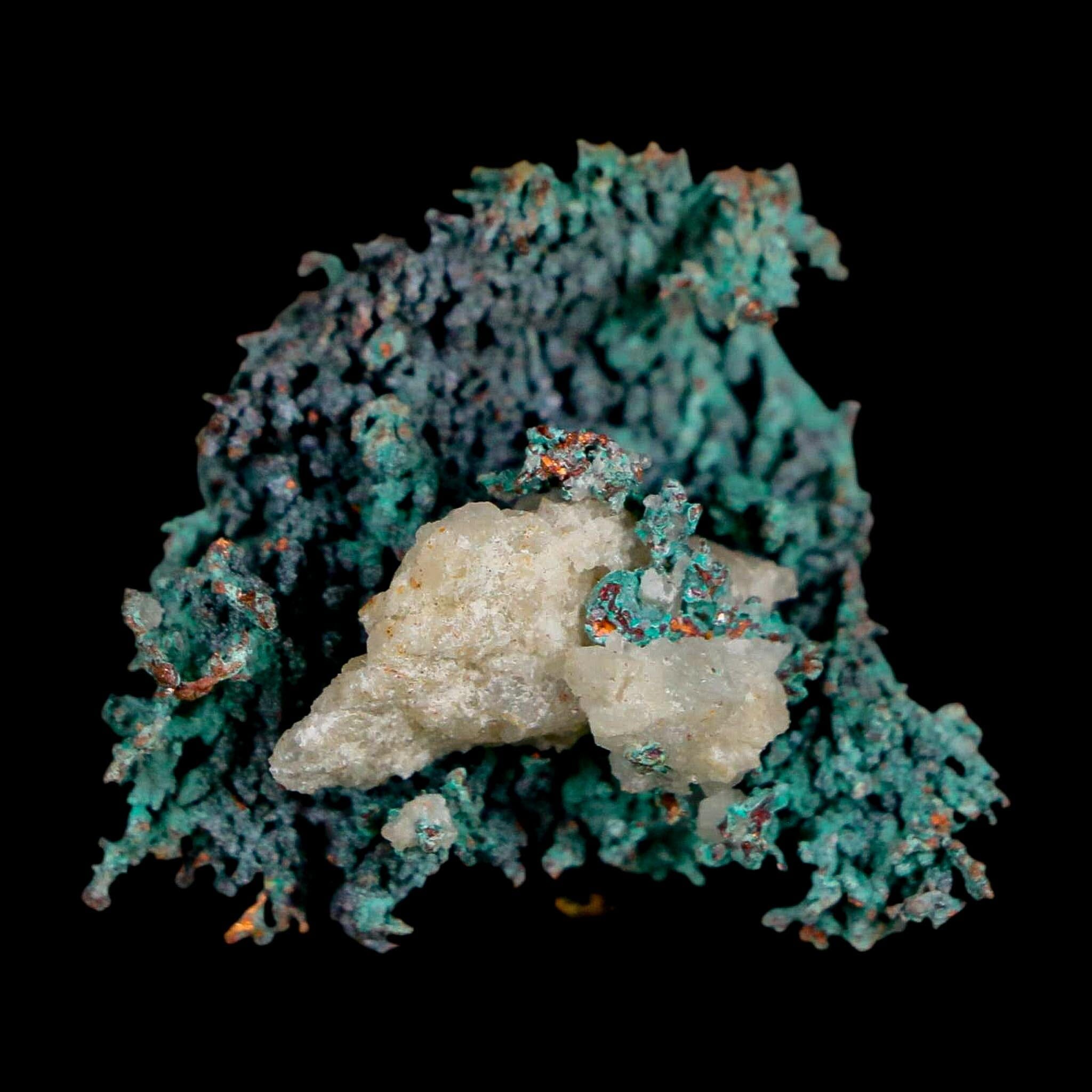 1.4" Rough Native Copper And Crystal Quartz Matrix Mineral Specimen Morocco - Fossil Age Minerals