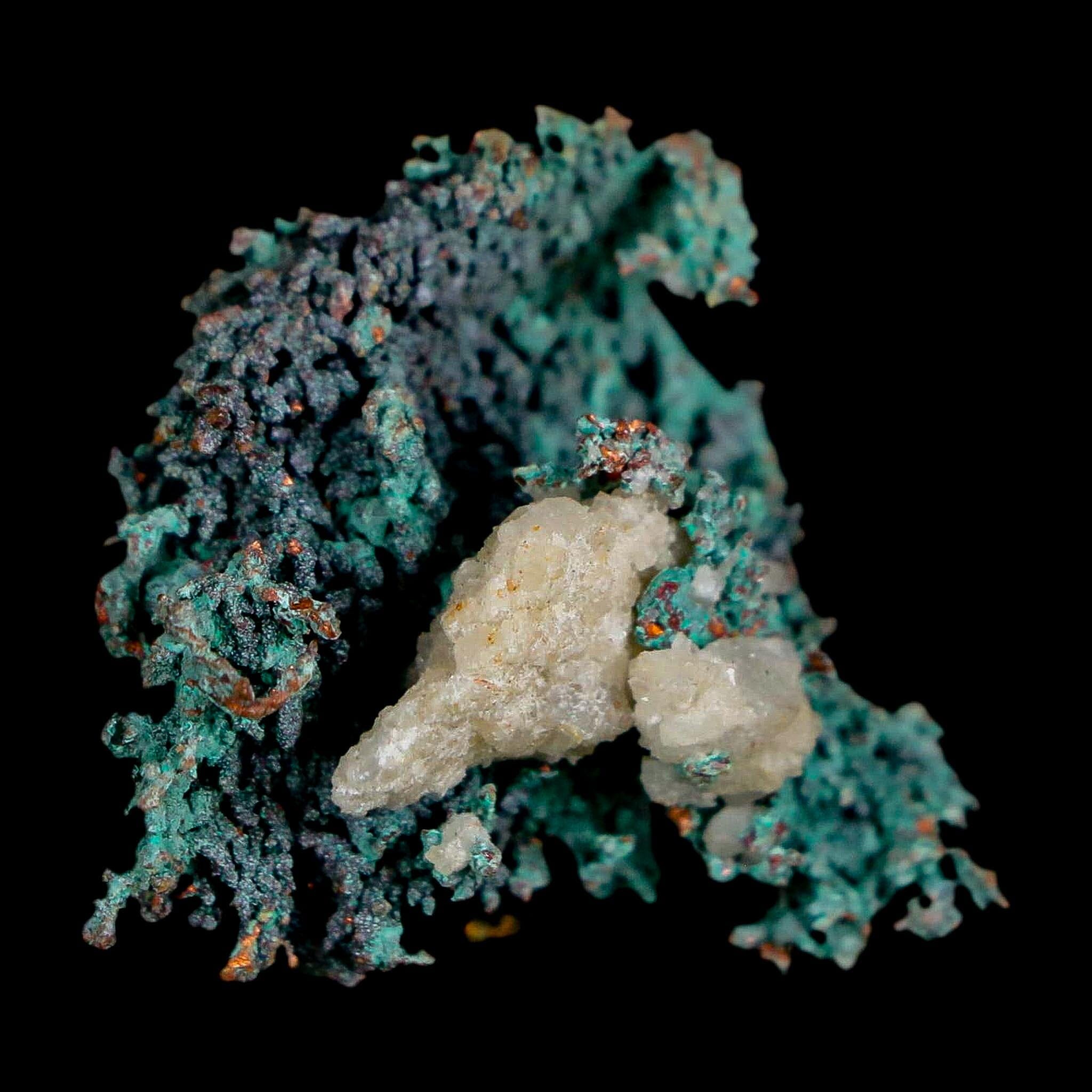 1.4" Rough Native Copper And Crystal Quartz Matrix Mineral Specimen Morocco - Fossil Age Minerals