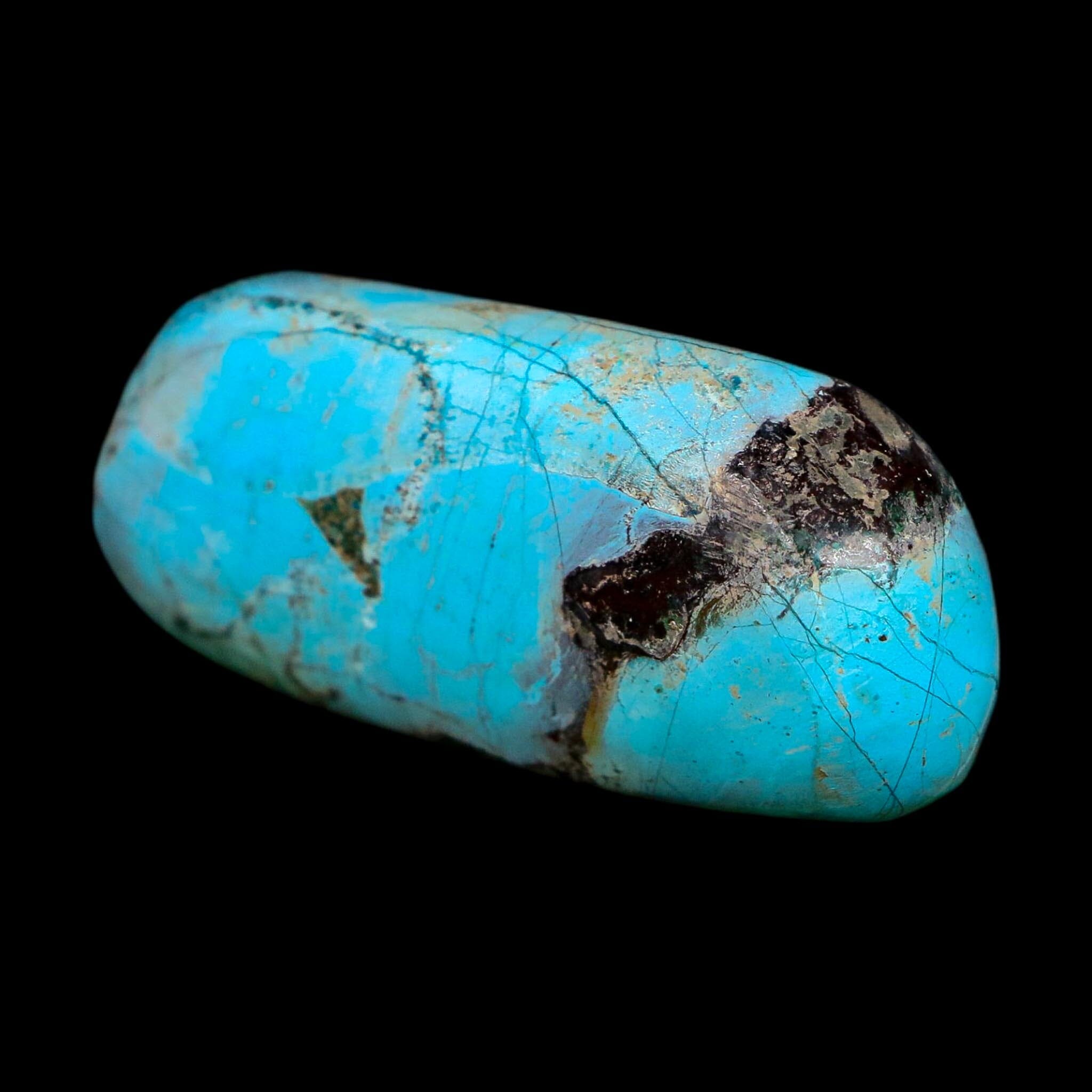 2.4" Chrysocolla Palm Stone Polished Free Form Blue And Teal Color Location Peru