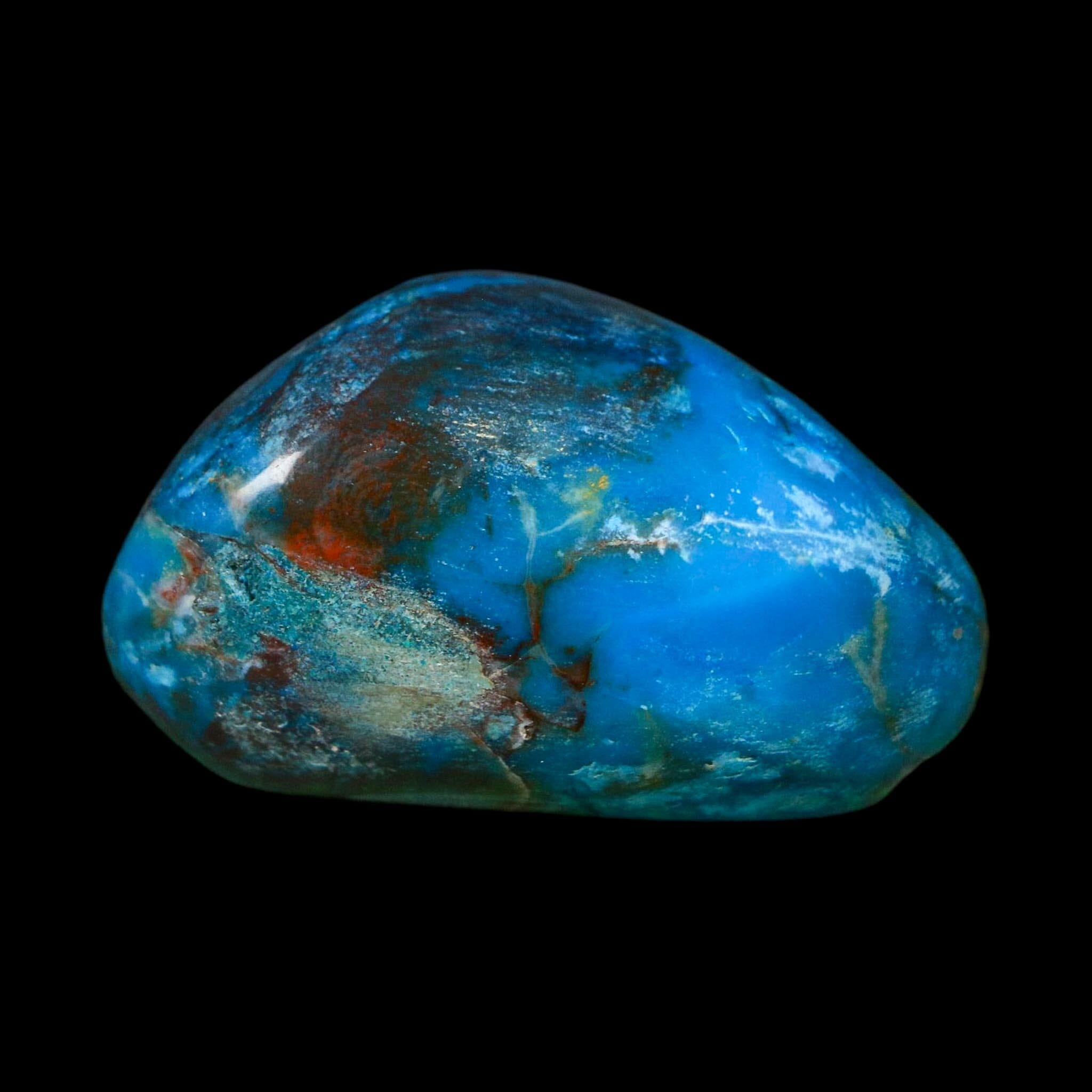 2" Chrysocolla Palm Stone Polished Free Form Blue And Teal Color Location Peru