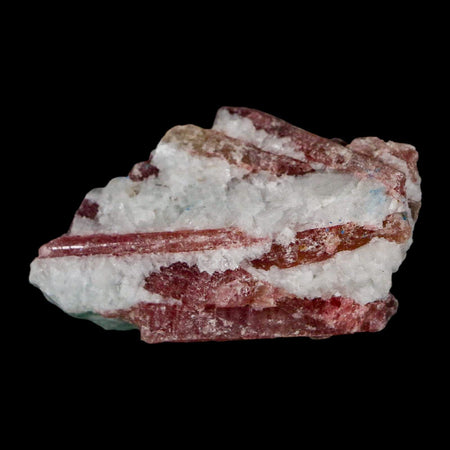 1.9" Natural Rough Pink Tourmaline on Crystal Quartz Mineral Specimen Brazil