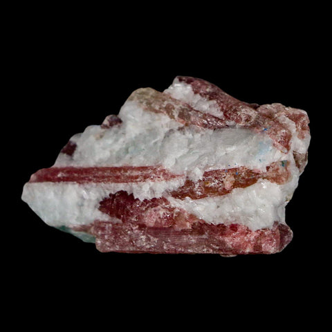 1.9" Natural Rough Pink Tourmaline on Crystal Quartz Mineral Specimen Brazil - Fossil Age Minerals