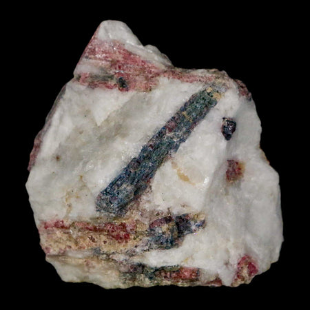 1.9" Natural Rough Pink Tourmaline on Crystal Quartz Mineral Specimen Brazil