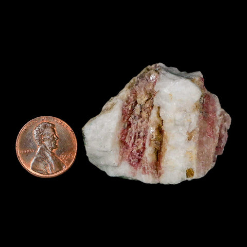 1.7" Natural Rough Pink Tourmaline on Crystal Quartz Mineral Specimen Brazil - Fossil Age Minerals