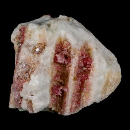 1.7" Natural Rough Pink Tourmaline on Crystal Quartz Mineral Specimen Brazil
