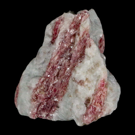 2" Natural Rough Pink Tourmaline on Crystal Quartz Mineral Specimen Brazil
