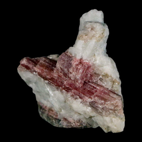 1.9" Natural Rough Pink Tourmaline on Crystal Quartz Mineral Specimen Brazil - Fossil Age Minerals