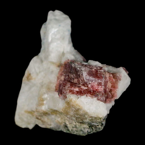 1.9" Natural Rough Pink Tourmaline on Crystal Quartz Mineral Specimen Brazil - Fossil Age Minerals