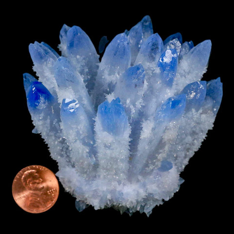 3.2" Ice Blue Phantom Ghost Quartz Crystal, Chlorite Cluster Mineral Specimen - Fossil Age Minerals