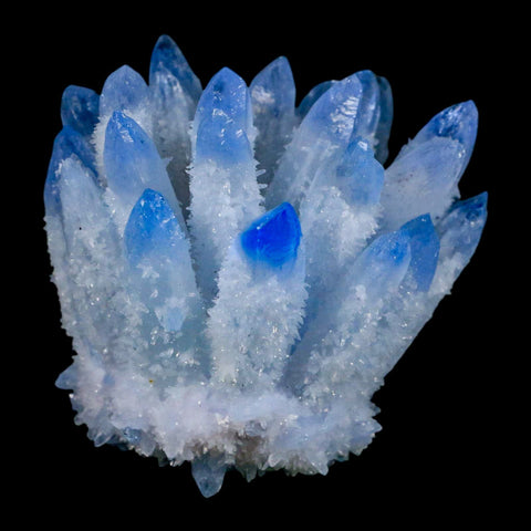 3.2" Ice Blue Phantom Ghost Quartz Crystal, Chlorite Cluster Mineral Specimen - Fossil Age Minerals