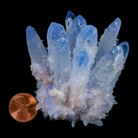 2.8" Ice Blue Phantom Ghost Quartz Crystal, Chlorite Cluster Mineral Specimen - Fossil Age Minerals