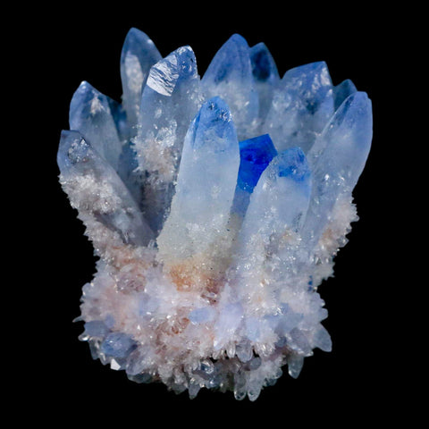 2.8" Ice Blue Phantom Ghost Quartz Crystal, Chlorite Cluster Mineral Specimen - Fossil Age Minerals