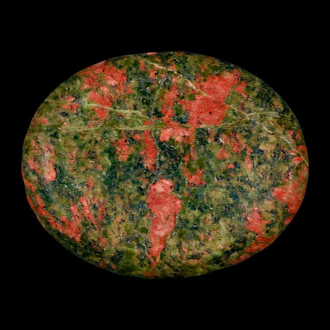 2" Unakite Green Epidote Pink Orthoclase Polished Worry Palm Stone Mineral Specimen - Fossil Age Minerals