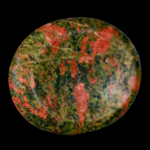 2" Unakite Green Epidote Pink Orthoclase Polished Worry Palm Stone Mineral Specimen - Fossil Age Minerals