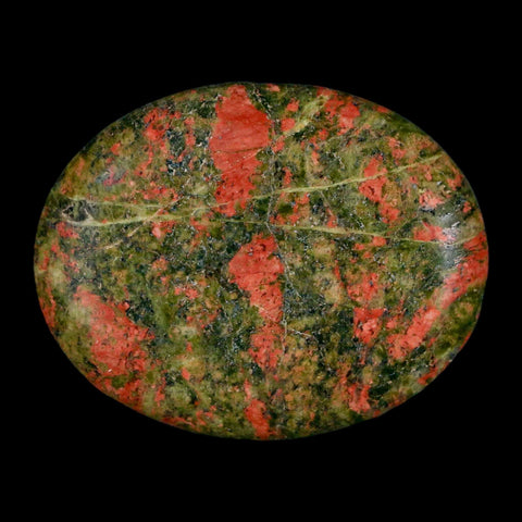 2" Unakite Green Epidote Pink Orthoclase Polished Worry Palm Stone Mineral Specimen - Fossil Age Minerals