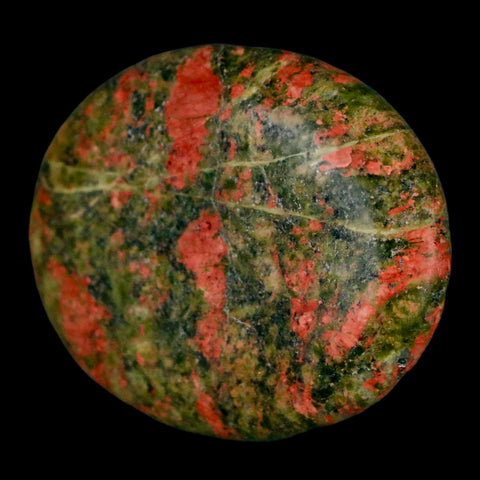 2" Unakite Green Epidote Pink Orthoclase Polished Worry Palm Stone Mineral Specimen - Fossil Age Minerals
