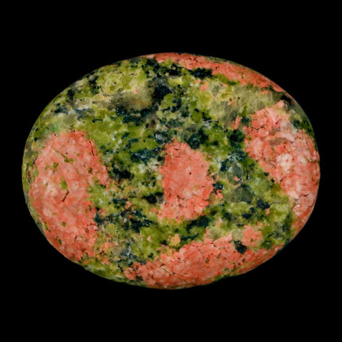 2" Unakite Green Epidote Pink Orthoclase Polished Worry Palm Stone Mineral Specimen - Fossil Age Minerals