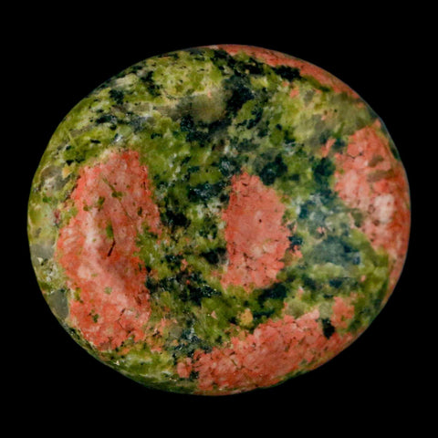 2" Unakite Green Epidote Pink Orthoclase Polished Worry Palm Stone Mineral Specimen - Fossil Age Minerals