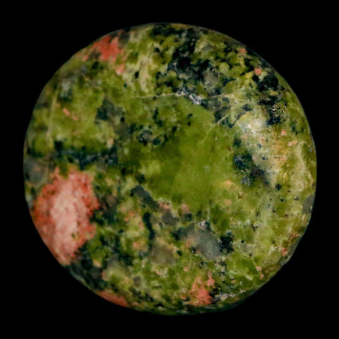 2" Unakite Green Epidote Pink Orthoclase Polished Worry Palm Stone Mineral Specimen - Fossil Age Minerals
