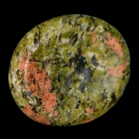 2" Unakite Green Epidote Pink Orthoclase Polished Worry Palm Stone Mineral Specimen - Fossil Age Minerals