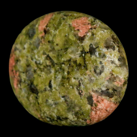 2" Unakite Green Epidote Pink Orthoclase Polished Worry Palm Stone Mineral Specimen - Fossil Age Minerals