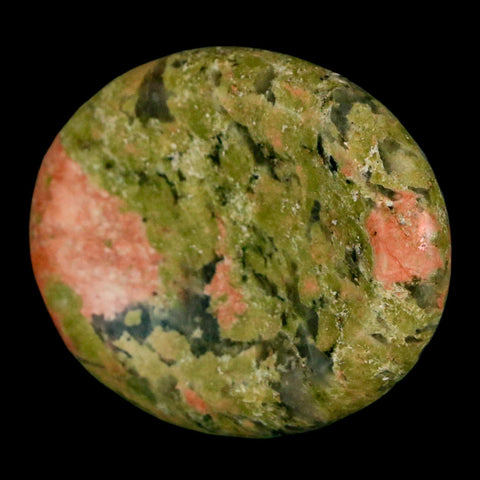 2" Unakite Green Epidote Pink Orthoclase Polished Worry Palm Stone Mineral Specimen - Fossil Age Minerals