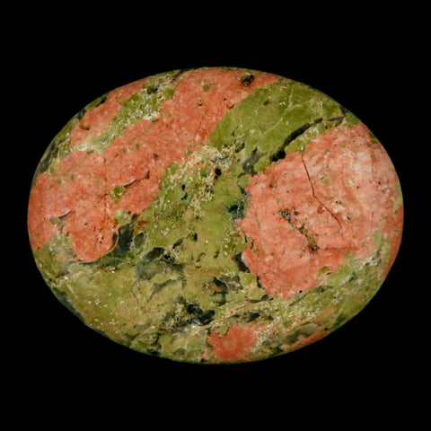 2" Unakite Green Epidote Pink Orthoclase Polished Worry Palm Stone Mineral Specimen - Fossil Age Minerals