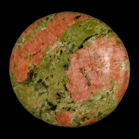2" Unakite Green Epidote Pink Orthoclase Polished Worry Palm Stone Mineral Specimen - Fossil Age Minerals