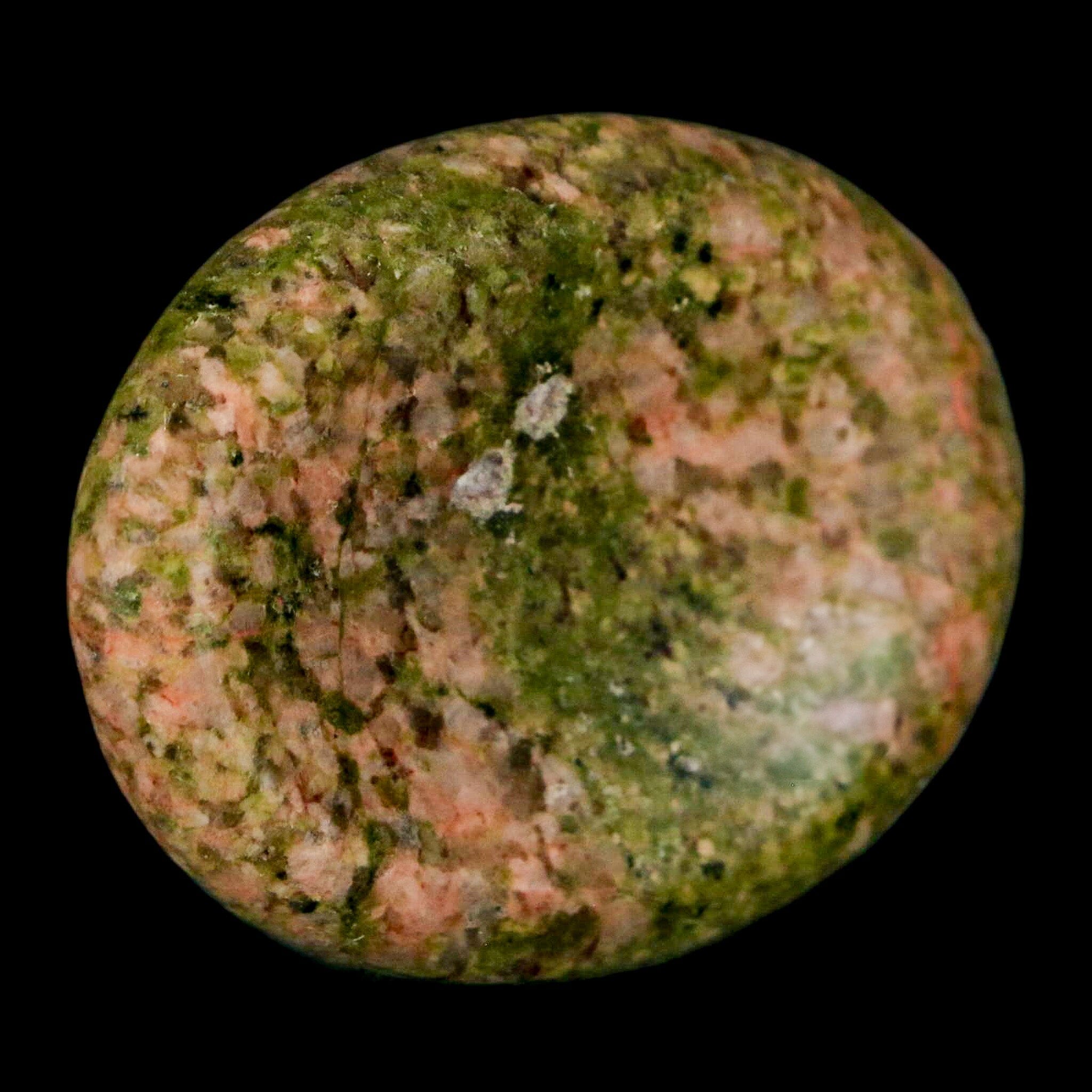 2" Unakite Green Epidote Pink Orthoclase Polished Worry Palm Stone Mineral Specimen - Fossil Age Minerals