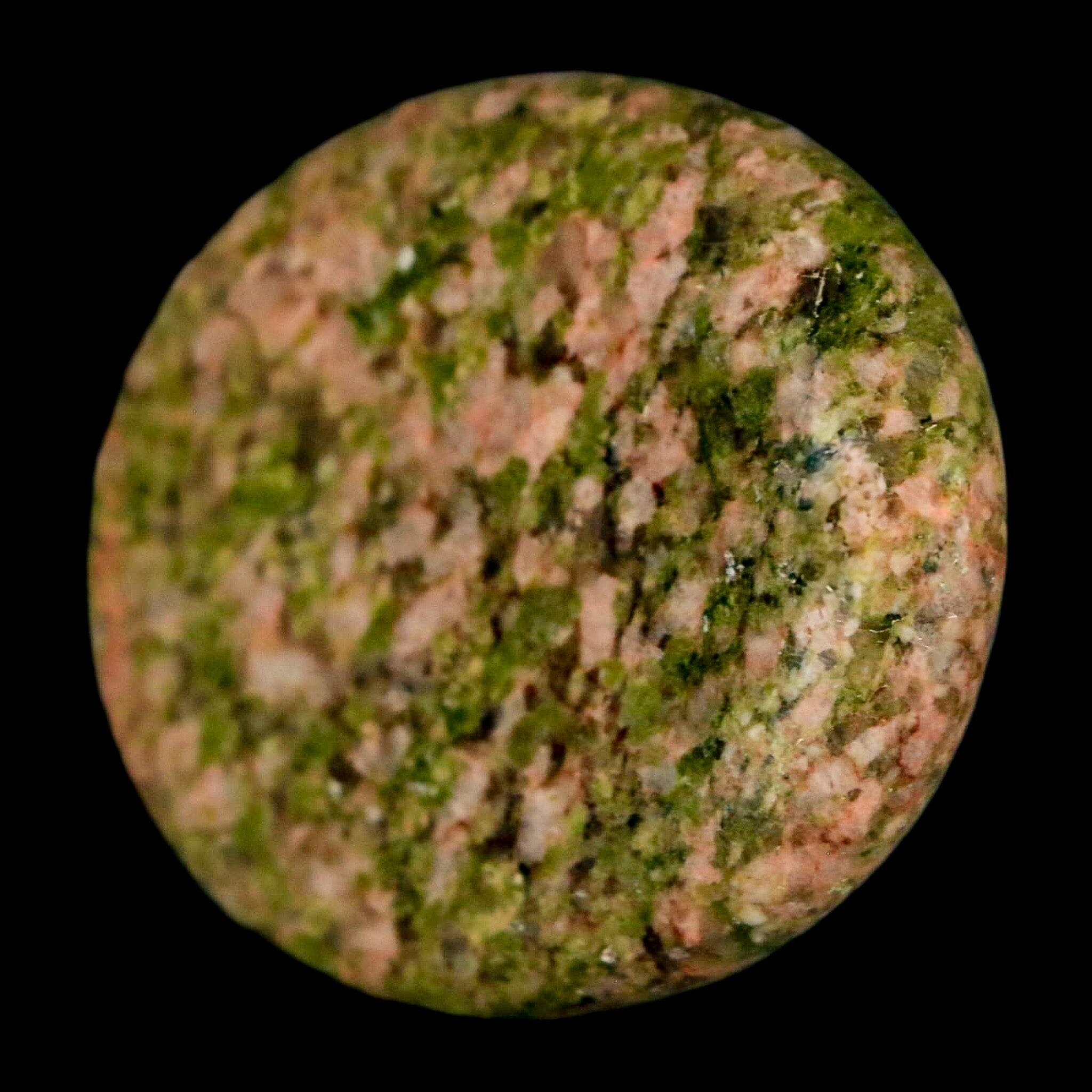 2" Unakite Green Epidote Pink Orthoclase Polished Worry Palm Stone Mineral Specimen - Fossil Age Minerals
