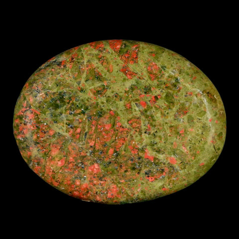 2" Unakite Green Epidote Pink Orthoclase Polished Worry Palm Stone Mineral Specimen - Fossil Age Minerals