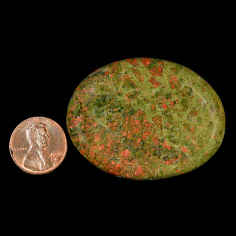 2" Unakite Green Epidote Pink Orthoclase Polished Worry Palm Stone Mineral Specimen - Fossil Age Minerals