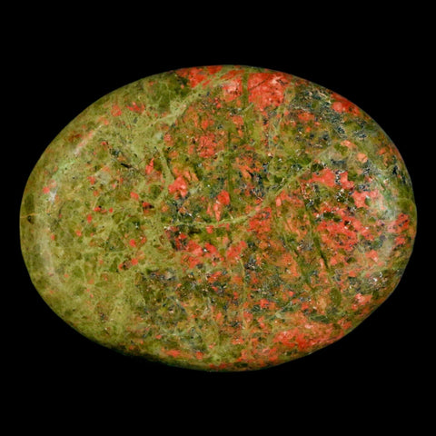 2" Unakite Green Epidote Pink Orthoclase Polished Worry Palm Stone Mineral Specimen - Fossil Age Minerals