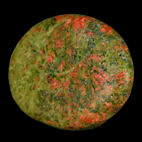 2" Unakite Green Epidote Pink Orthoclase Polished Worry Palm Stone Mineral Specimen - Fossil Age Minerals