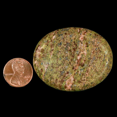 2" Unakite Green Epidote Pink Orthoclase Polished Worry Palm Stone Mineral Specimen - Fossil Age Minerals