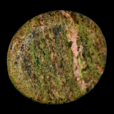 2" Unakite Green Epidote Pink Orthoclase Polished Worry Palm Stone Mineral Specimen - Fossil Age Minerals