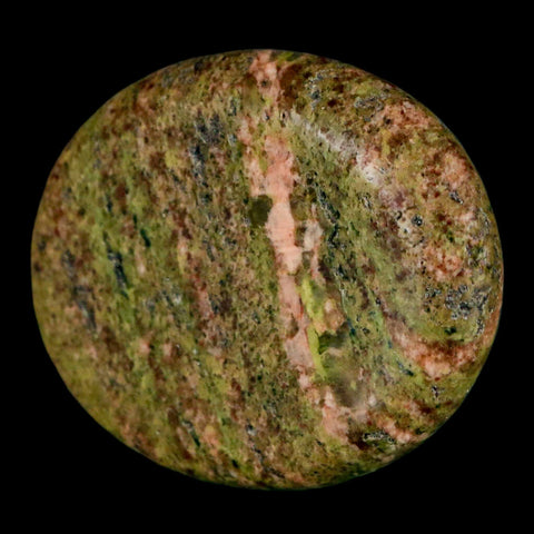 2" Unakite Green Epidote Pink Orthoclase Polished Worry Palm Stone Mineral Specimen - Fossil Age Minerals